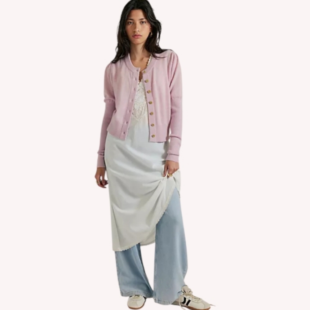 Free People Cashmere Sloane Cardigan Sugar Plum XS